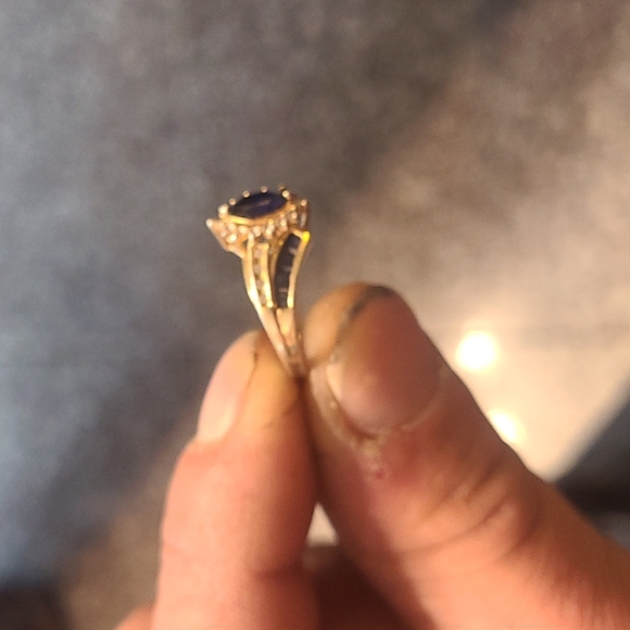 Gold toned 925 silver ring - Picture 3 of 4